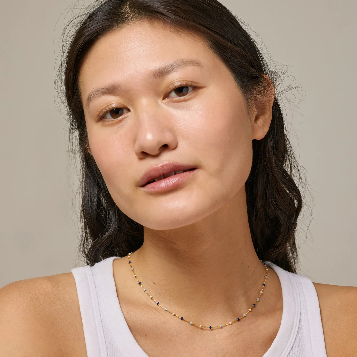 Enamel Lola Marine smykkesett halskjede + armbånd