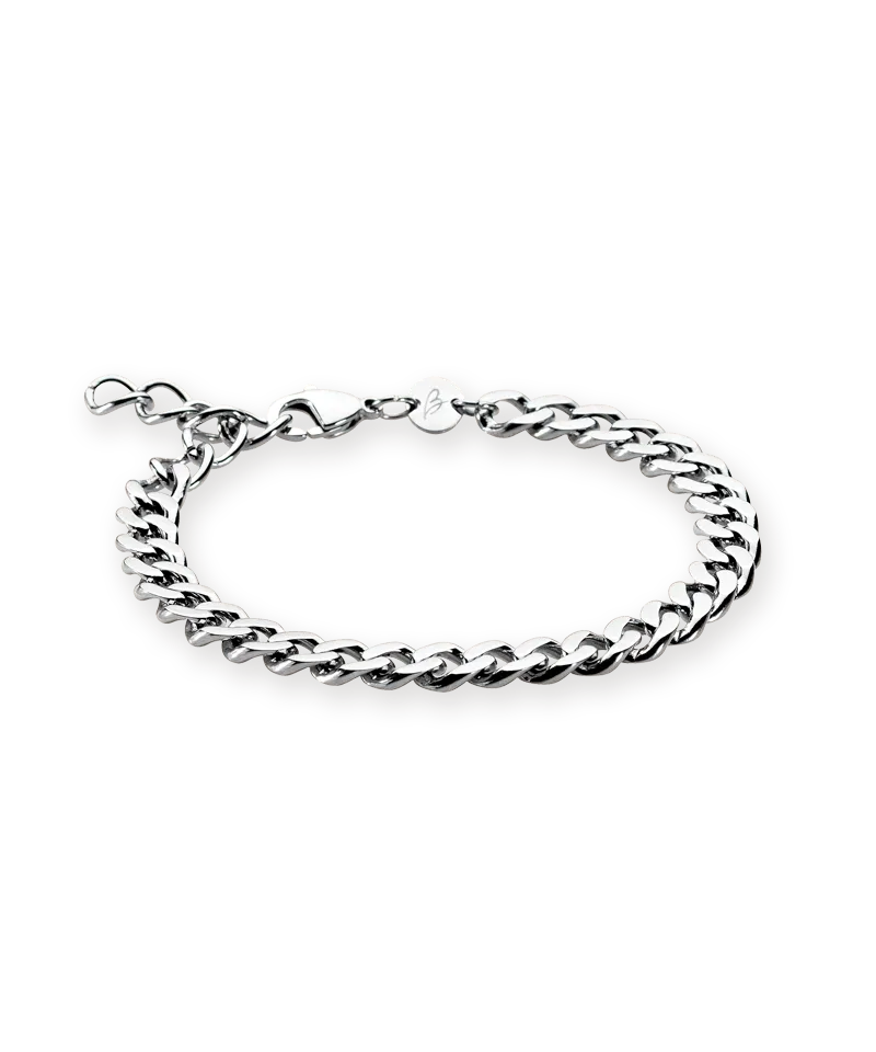 Blomdahl Grand Curb Link armbånd 15,5–19 cm sølvfarget