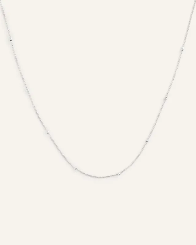 Mockberg Beaded Chain halskjede sølv 400 mm