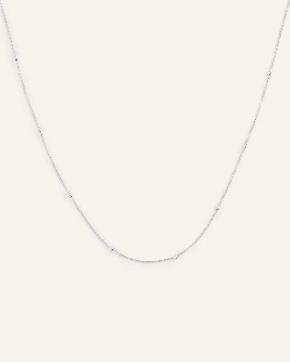 Mockberg Beaded Chain halskjede sølv 400 mm