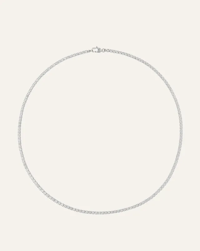 Mockberg Shiny Tennis halskjede sølv 2 mm zirkonia
