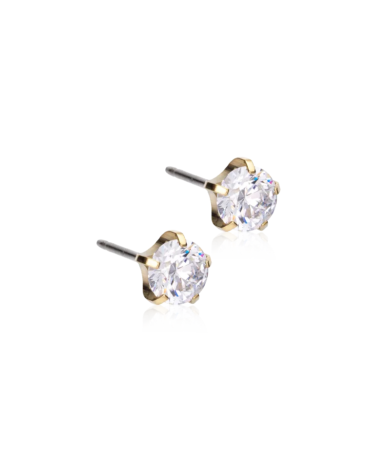 Blomdahl Tiffany Precious øredobber 5 mm CZ White gull