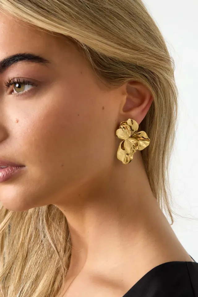 Mea Nani Mirelle blomsterøredobber 14K store gull