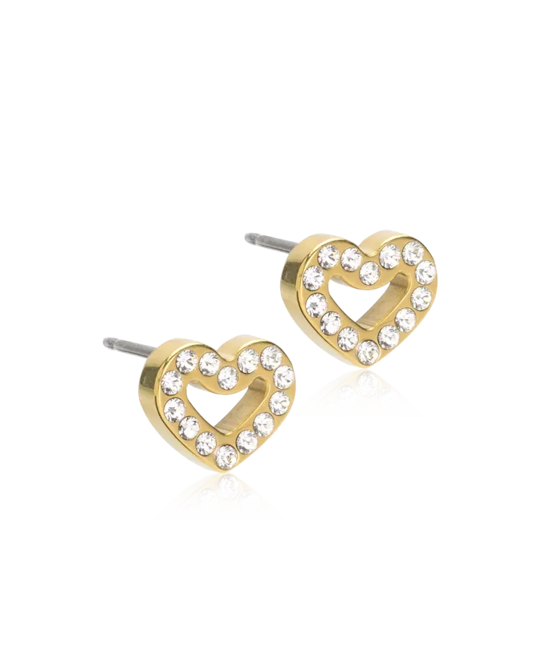 Blomdahl Brilliance Heart Hollow øredobber crystal gull 8 mm