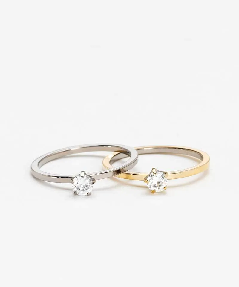 Blomdahl Tiffany Precious ring cz white gull