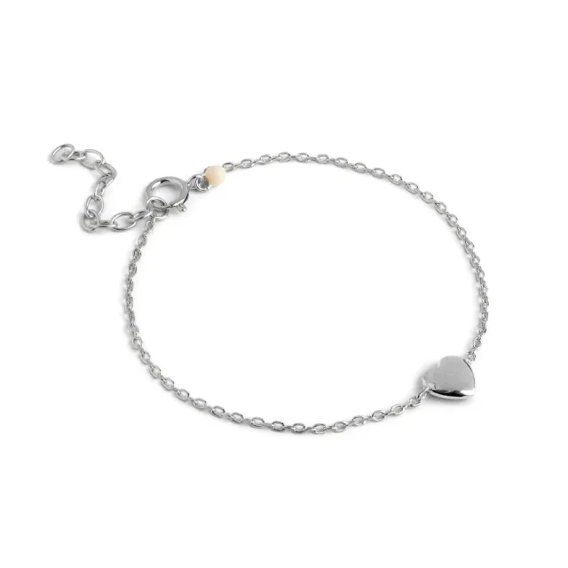 Enamel Amore armbånd 15+3 cm sølv hjerte
