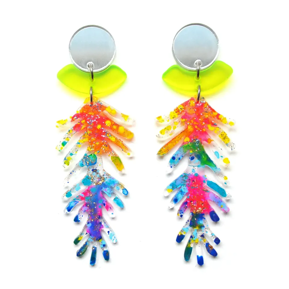 BooandBooFactory Branch øredobber akryl neon ombre