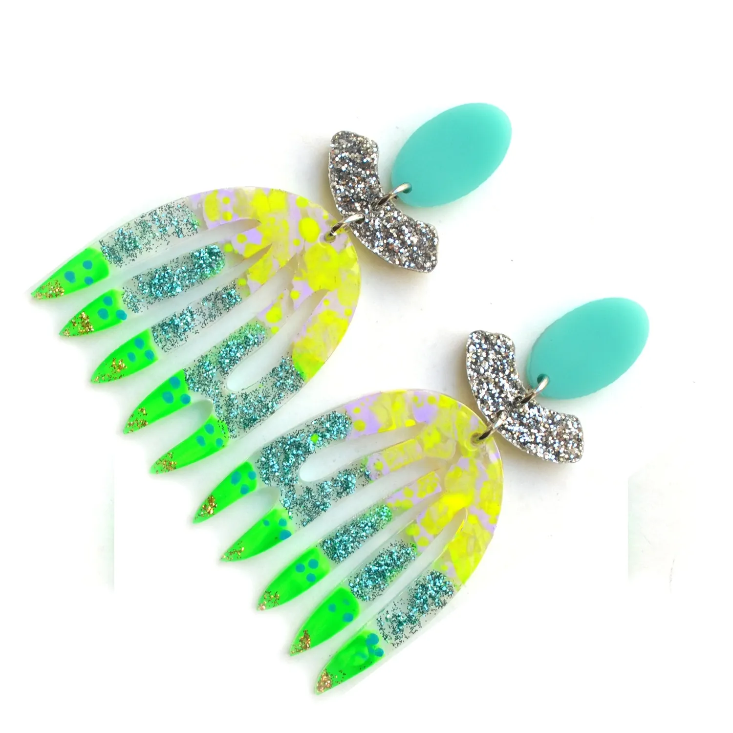 BooandBooFactory Abstract Leaf øredobber grønn mint