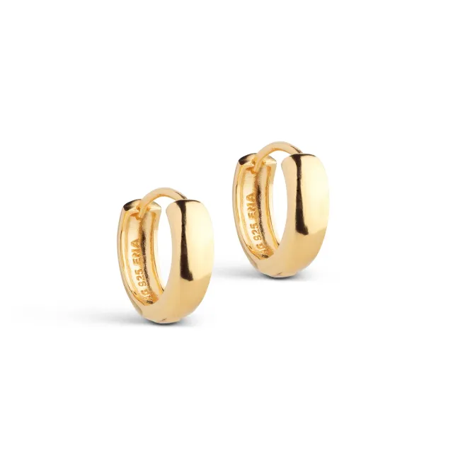Enamel Classic Wide hoops 15 mm gullbelagt