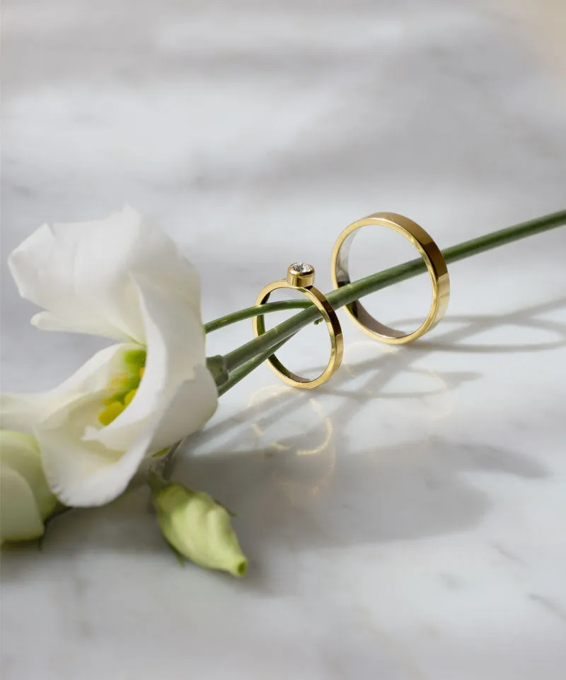 Blomdahl Bezel ring crystal 16 mm gull titan