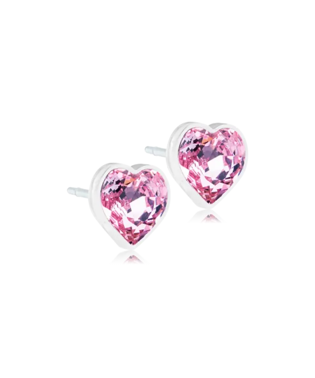 Blomdahl Heart øredobb 6 mm light rose plast