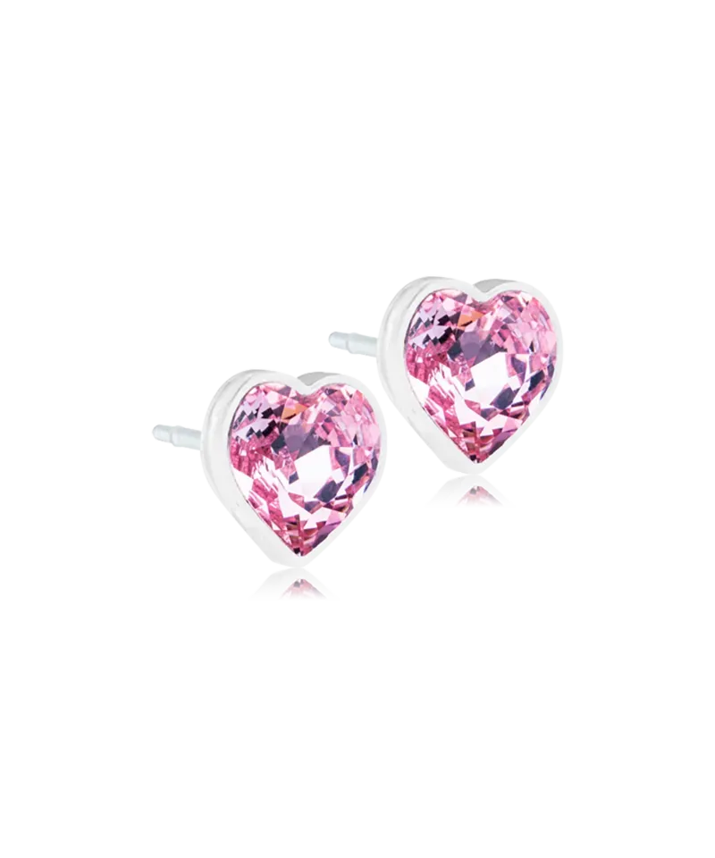 Blomdahl Heart øredobb 6 mm light rose plast