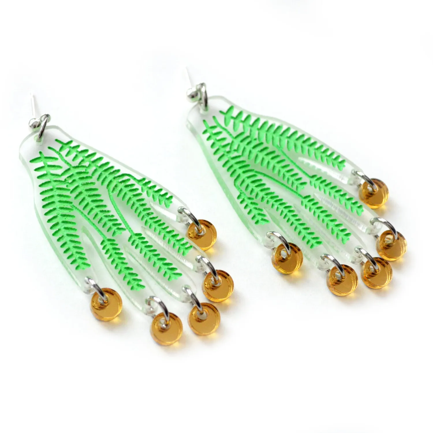BooandBooFactory Hand Green Vines øredobber gull ranker