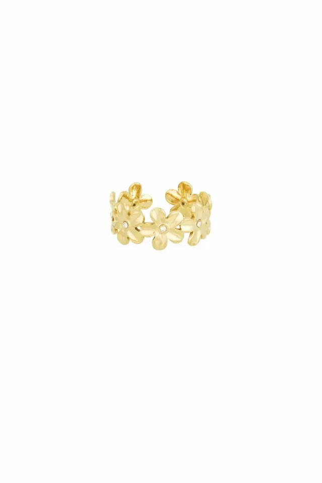 Mea Nani Marguerite ring 14K gullbelagt blomster justerbar
