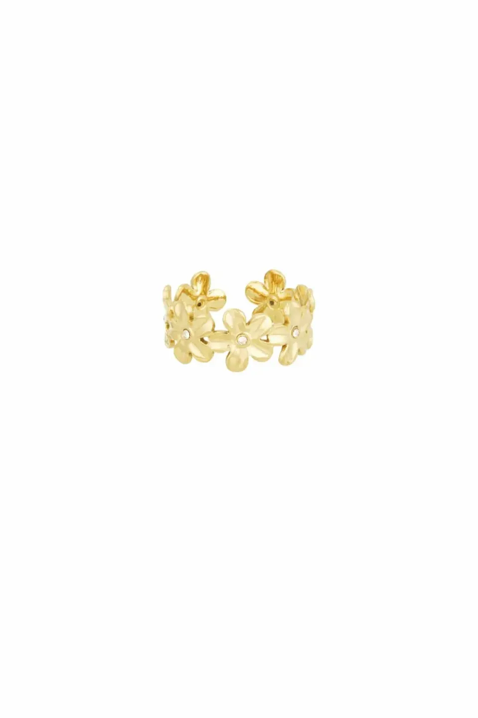 Mea Nani Marguerite ring 14K gullbelagt blomster justerbar
