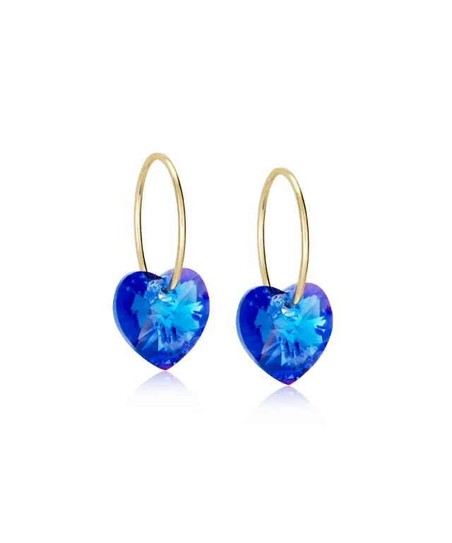 Blomdahl Ear Ring Heart øredobber 14 mm safir gull