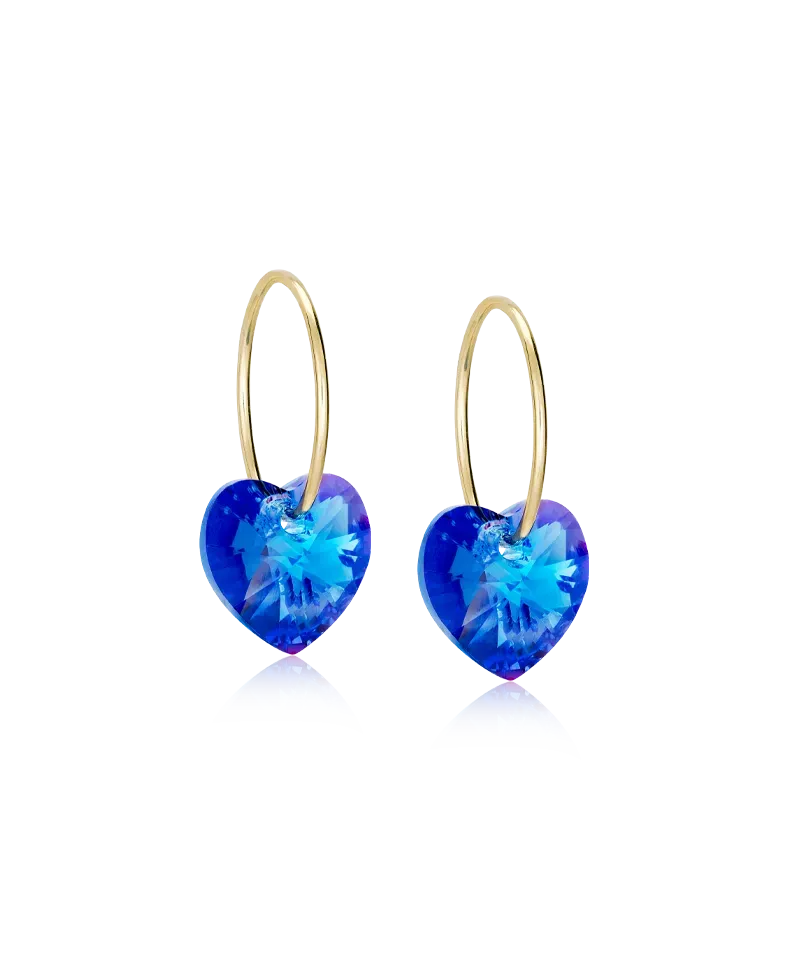 Blomdahl Ear Ring Heart øredobber 14 mm safir gull