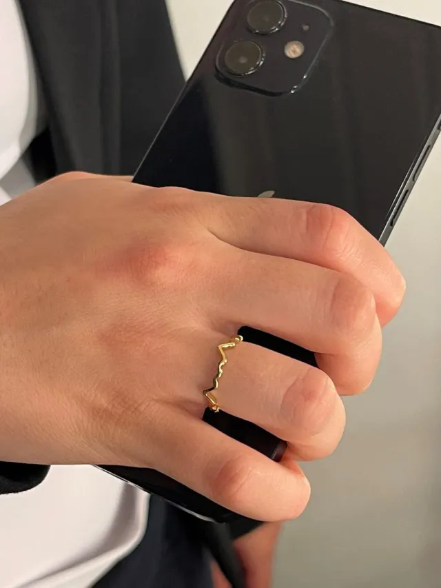 Mea Nani Milano ring gull 14K stål str. 16-18 vanntett