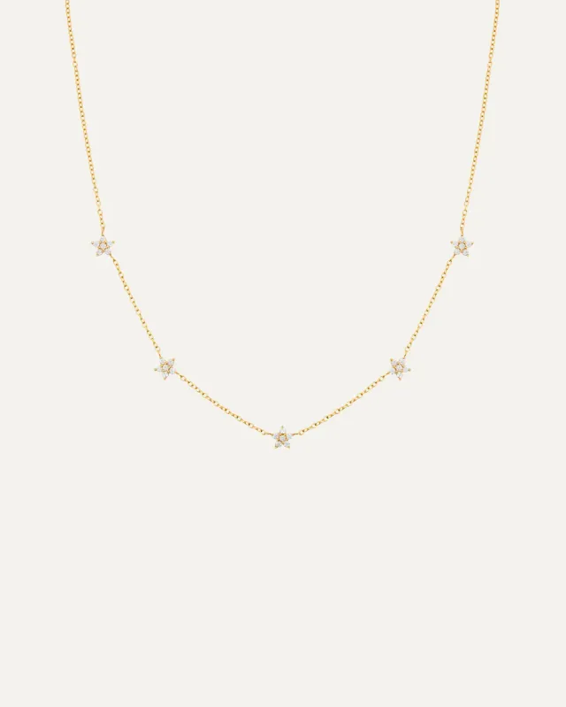 Mockberg Ellie Necklace halskjede gull blomster