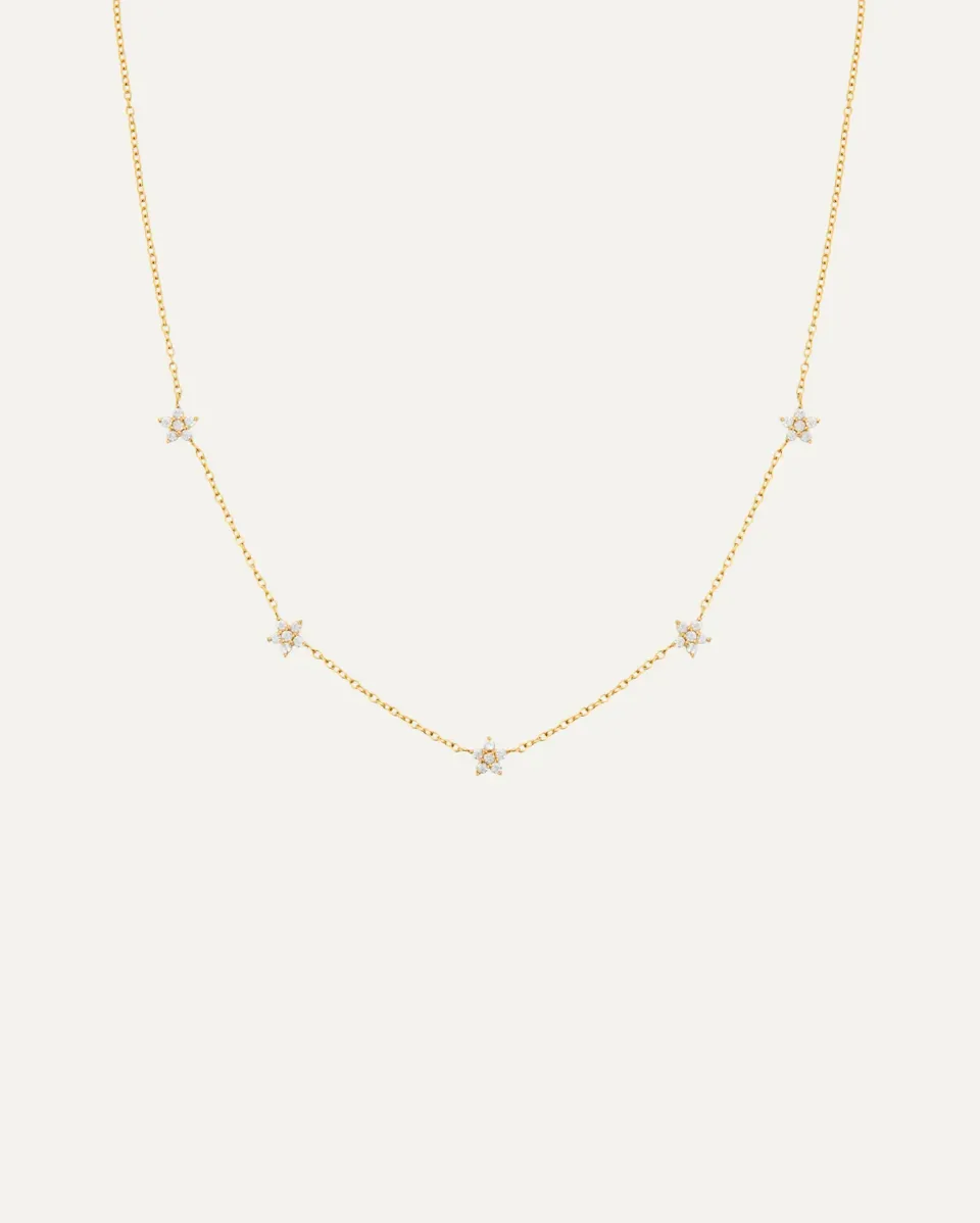Mockberg Ellie Necklace halskjede gull blomster