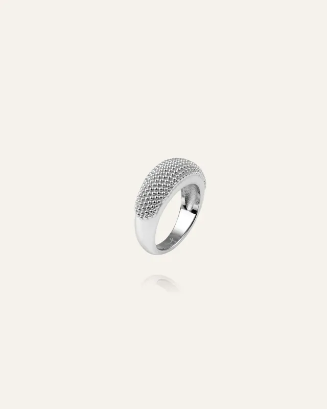 Mockberg Honey Ring ring sølv strukturert