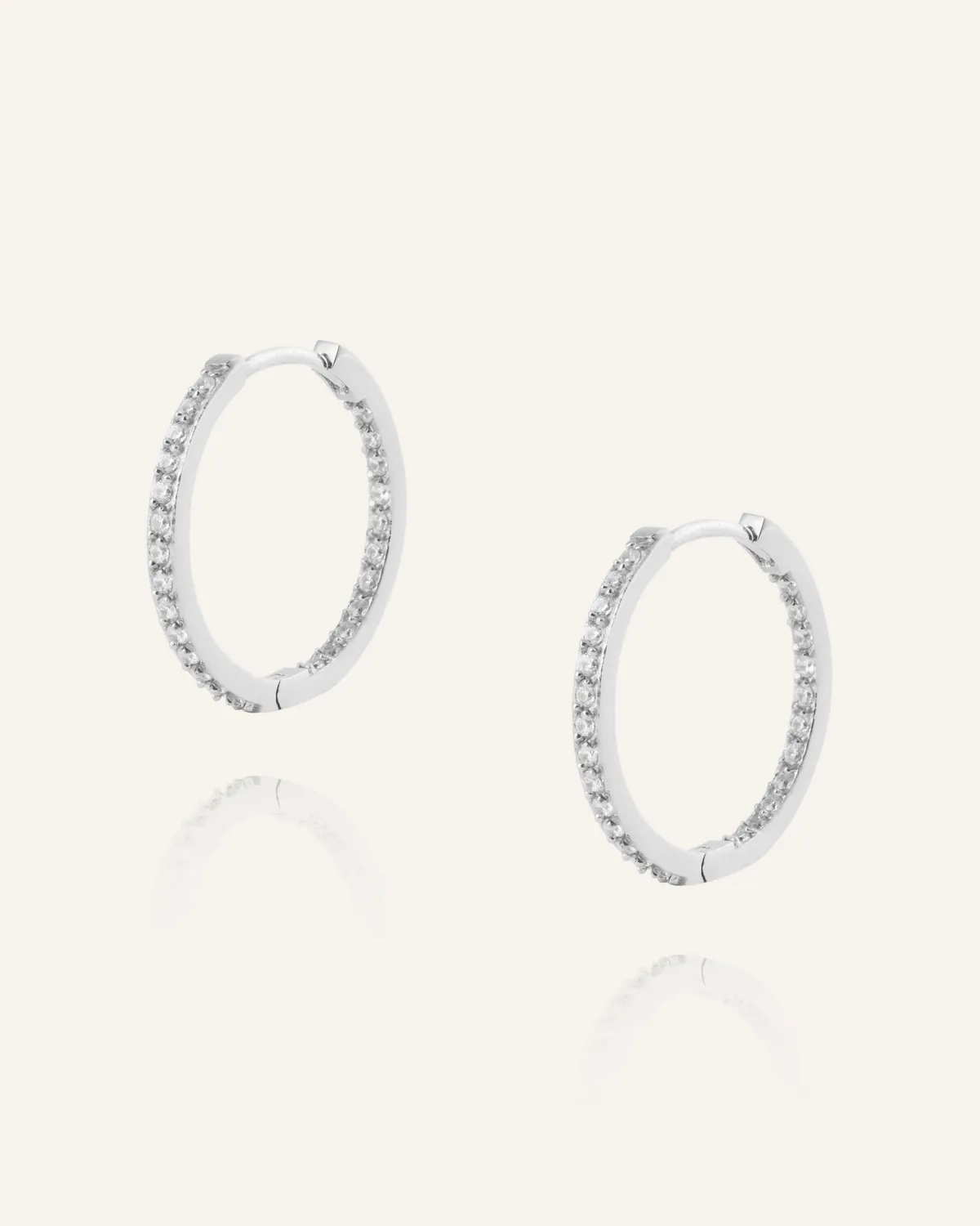Mockberg Sparkle Large Hoops creoler sølv 20 mm