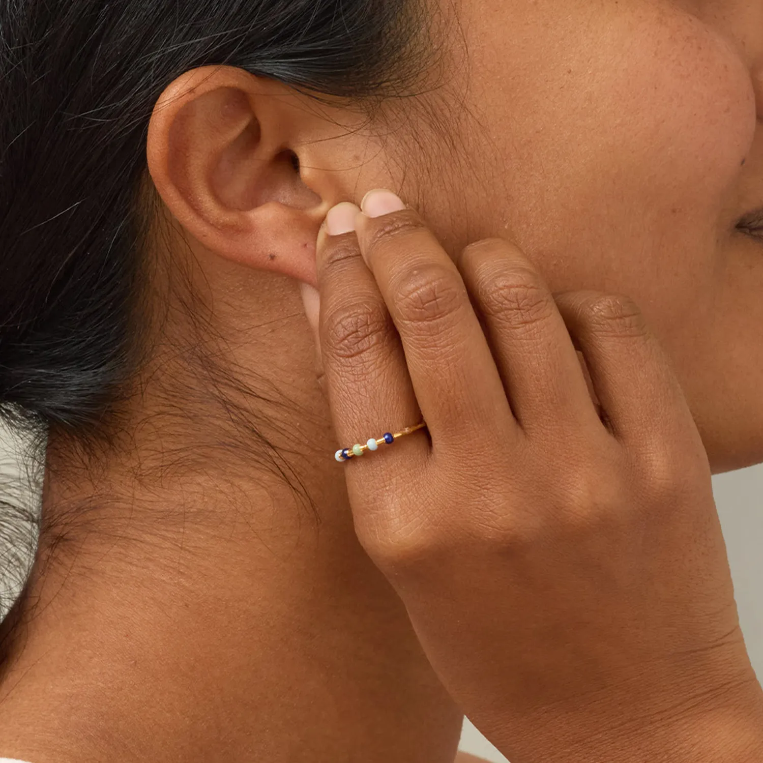 Enamel Copenhagen Lola ring earthtone justerbar gull