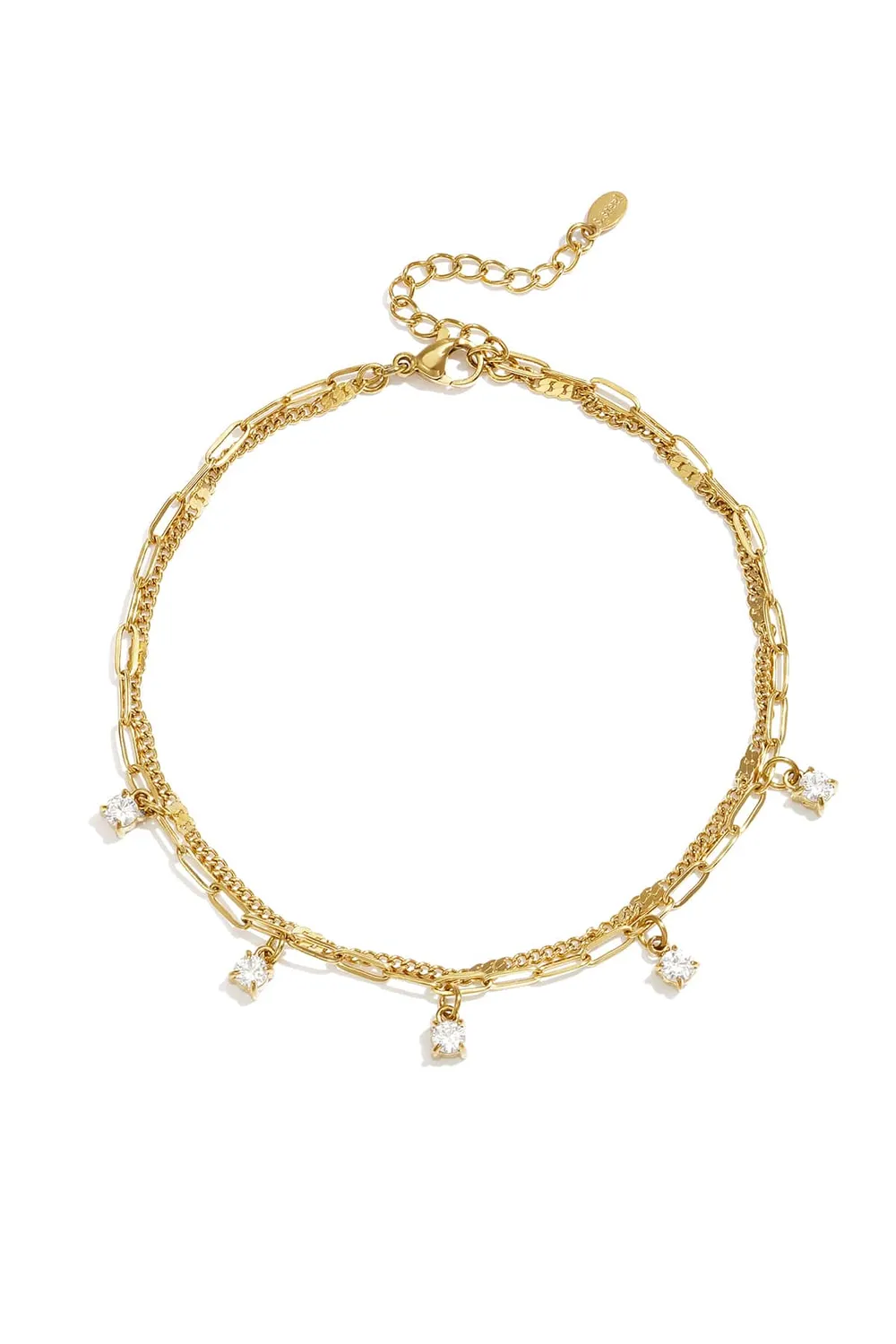 Mea Nani Starlight Drip ankellenke dobbeltlag 14K gull