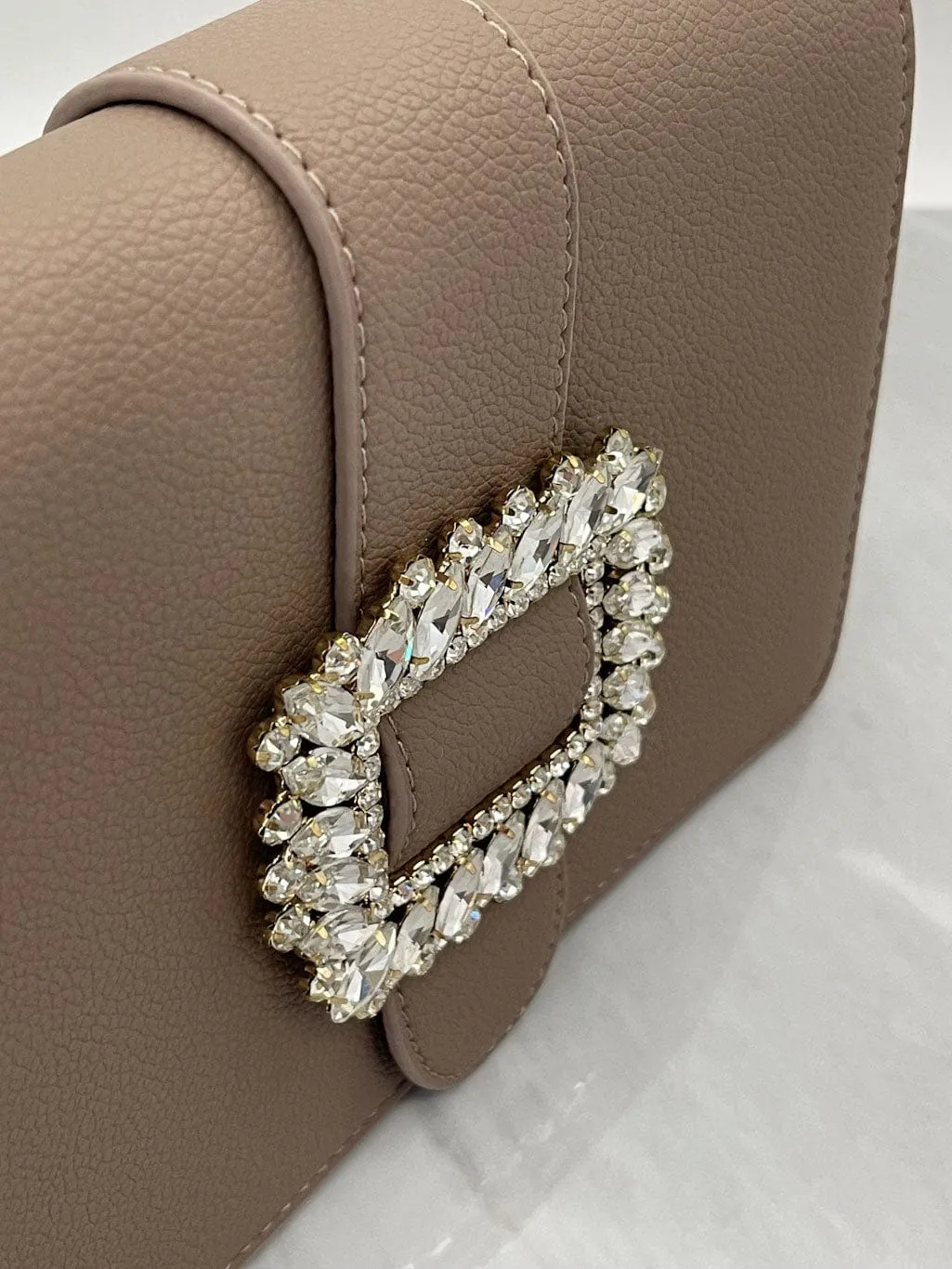 Mea Nani Classy Buckle Bag veske brun med sten