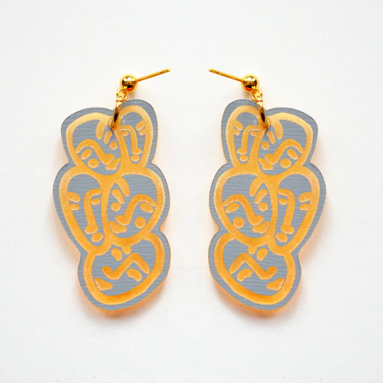 BooandBooFactory Gold Small Face øredobber gull