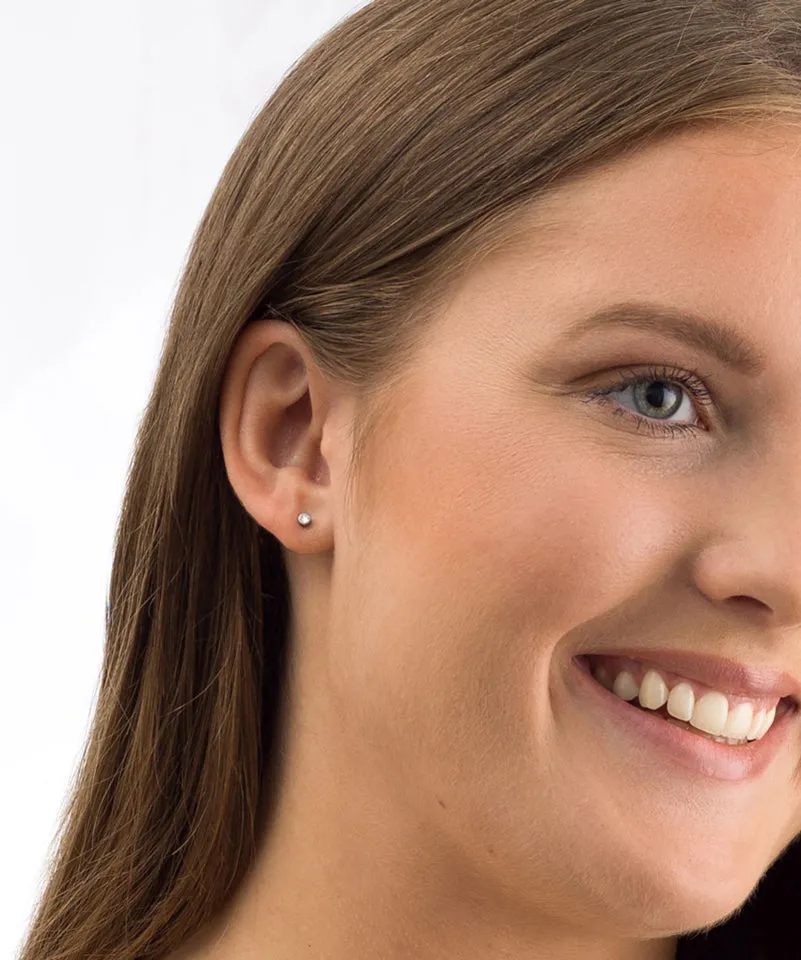 Blomdahl Bezel øredobber crystal 3 mm sølvfarget nikkelfri