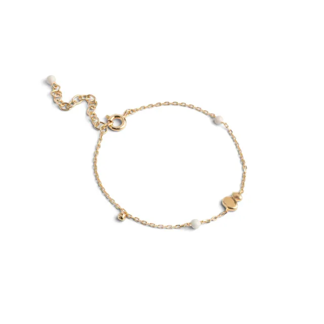 Enamel Melia armbånd Daisy 15+4 cm gull