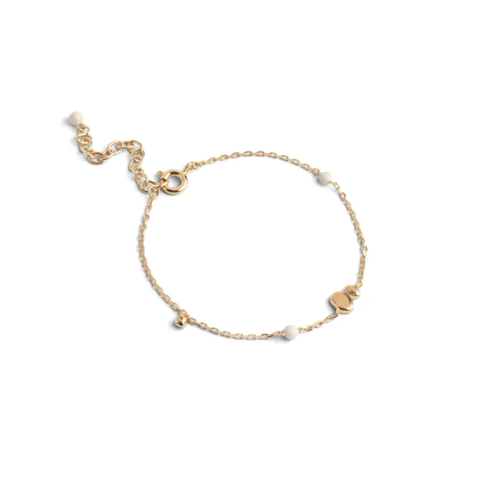 Enamel Melia armbånd Daisy 15+4 cm gull
