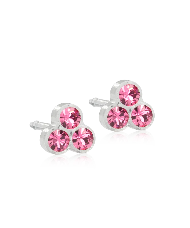 Blomdahl Clover øredobber 6 mm rose plast