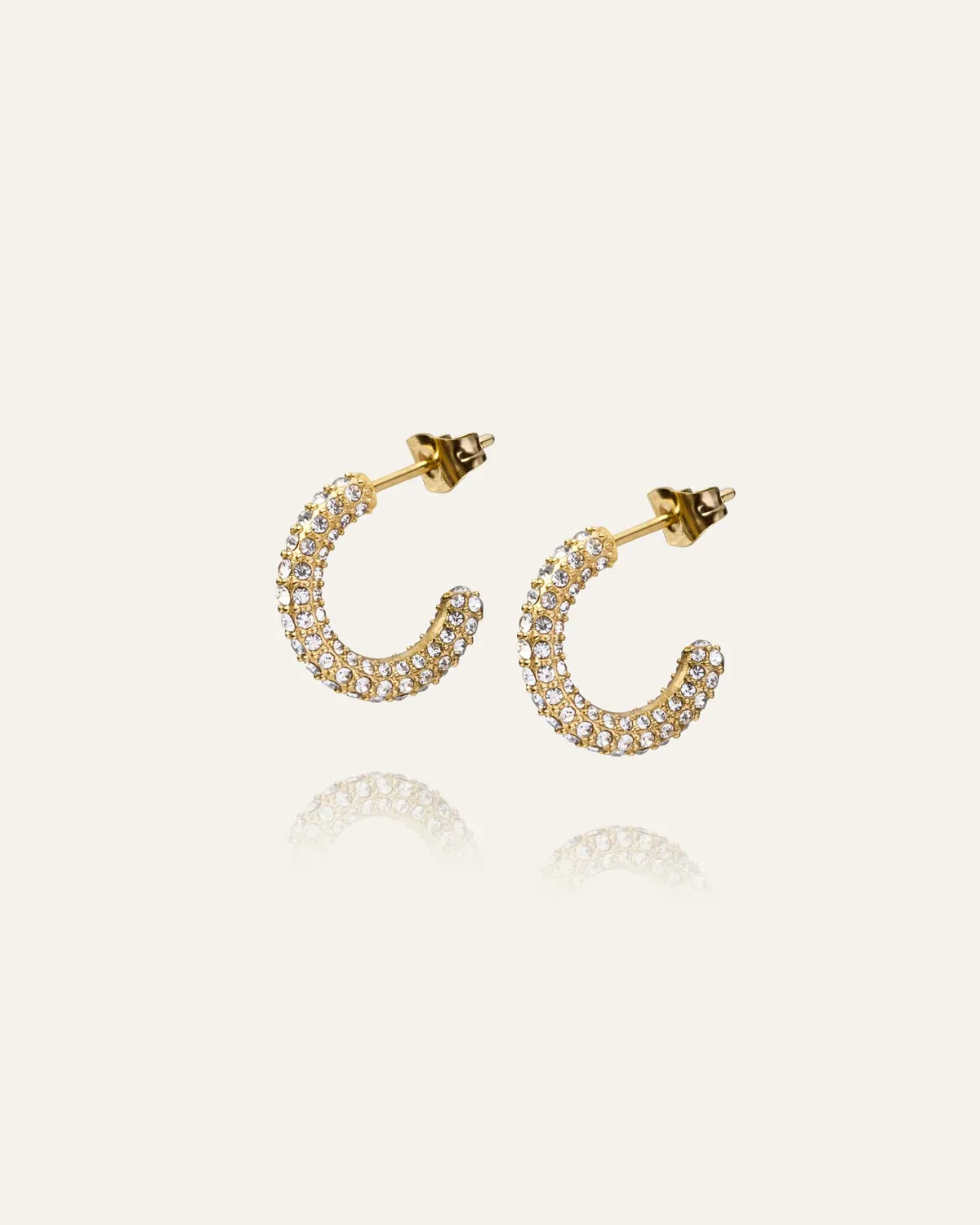 Mockberg Pavé Eternal Medium øredobber gull 16mm zirkonia
