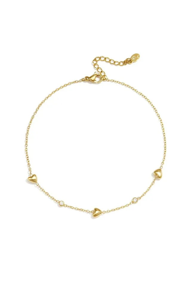 Mea Nani Sunkissed ankellenke 14K gull hjerter