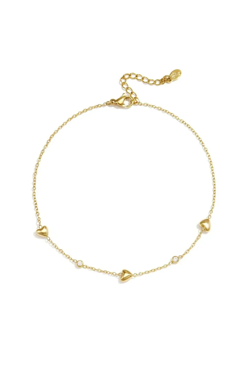 Mea Nani Sunkissed ankellenke 14K gull hjerter