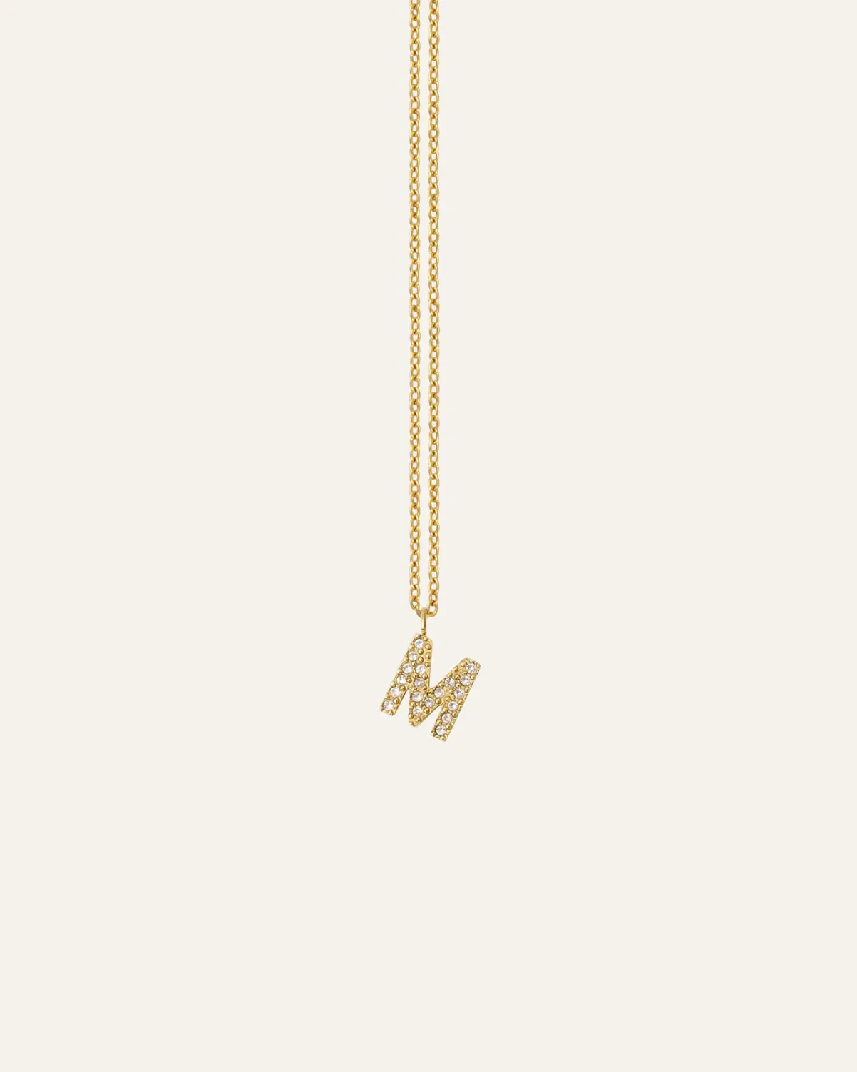 Mockberg Petite Stone Letter Necklace bokstav gull