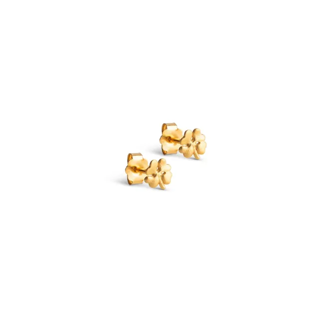 Enamel Organic Clover Mini studs gull 5,5 mm