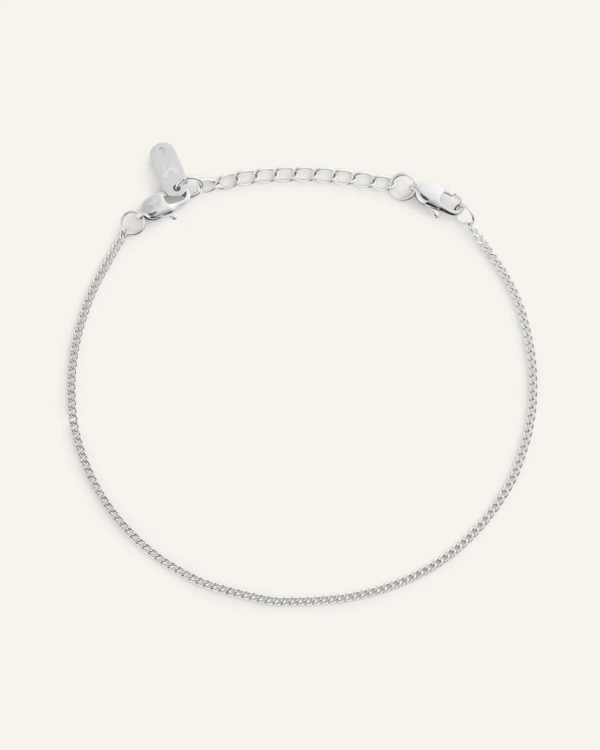 Mockberg Thin Curb Chain armbånd sølv stål