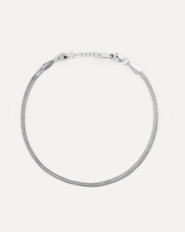 Mockberg Thin Snake Medium armbånd sølv 170 millimeter