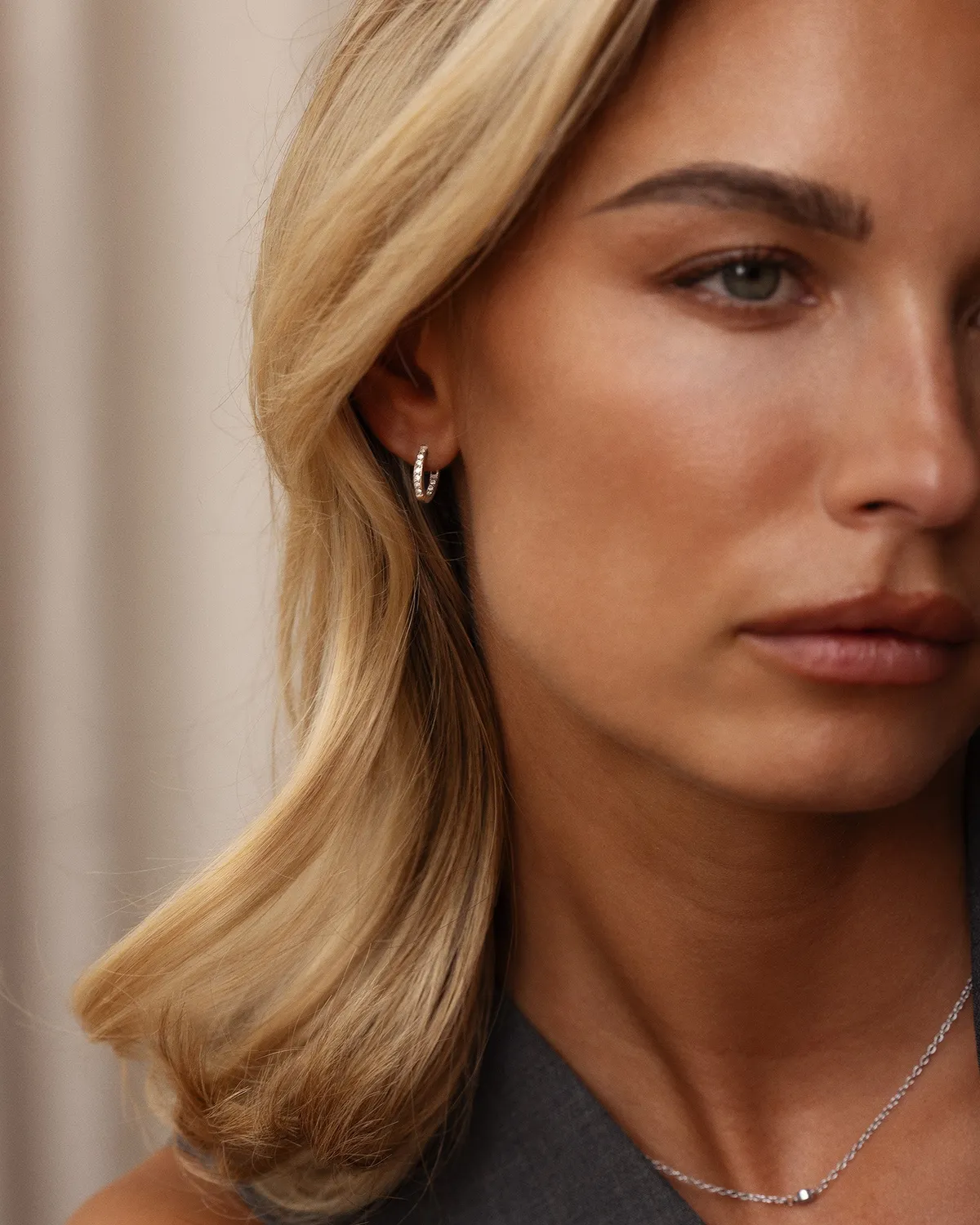Mockberg Sparkle Small Hoops øredobber sølv 13 mm