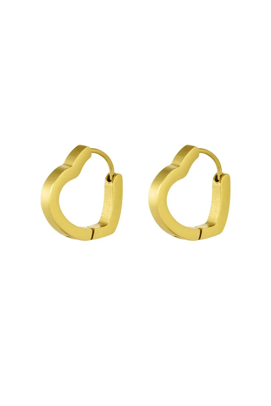 Mea Nani Basic Heart Hoops øredobber gull hjerter