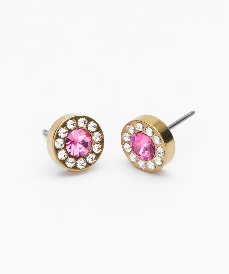 Blomdahl Brilliance Halo øredobber 8 mm crystal rose gull