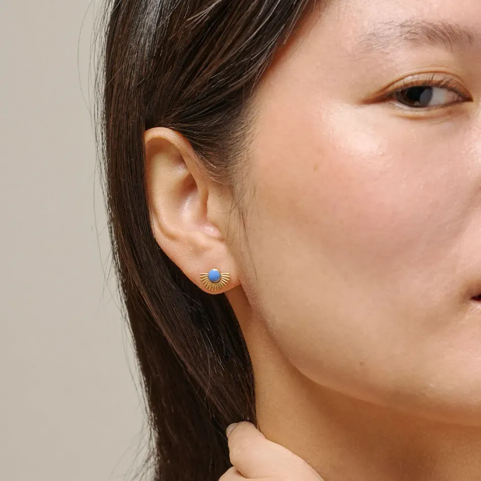 Enamel Soleil Studs øredobber cornflower blå