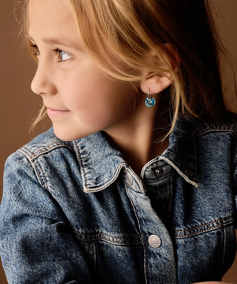 Blomdahl Ear Ring Heart ørering aquamarine 14 mm gullfarget