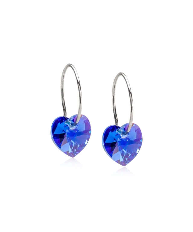 Blomdahl Ear Ring Pendant Heart øredobber safir 14 mm