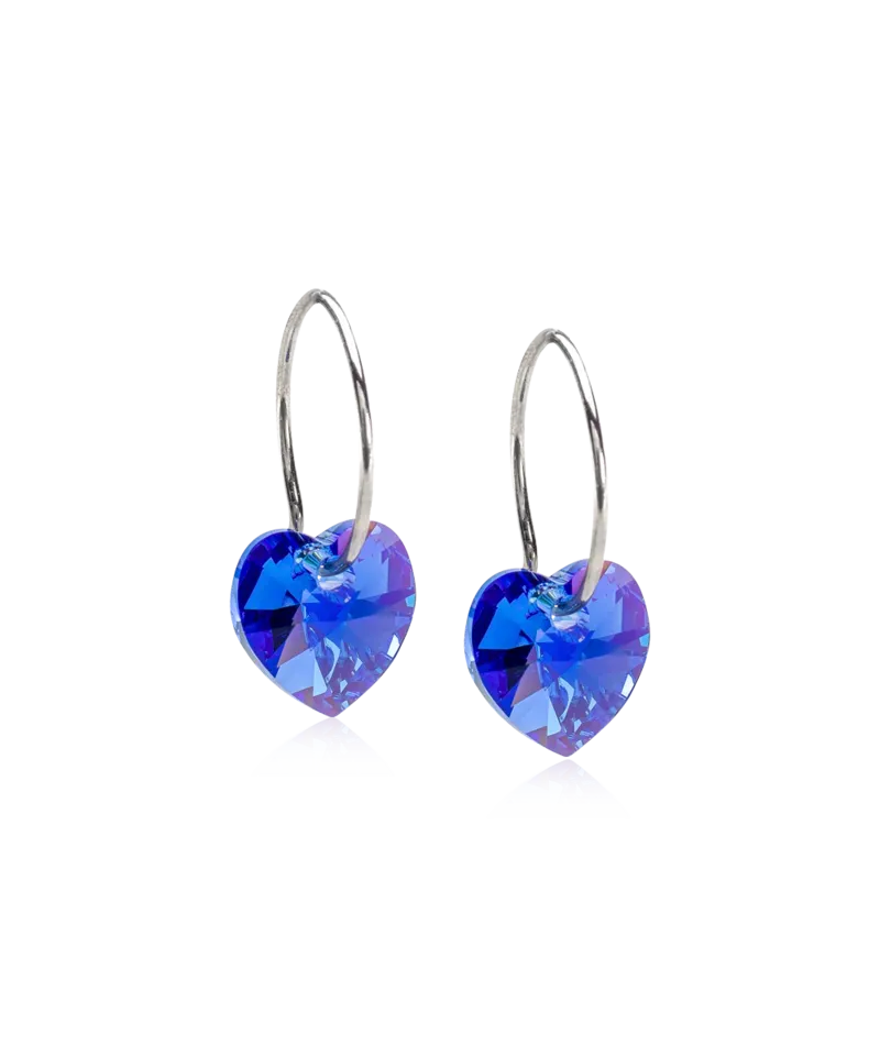 Blomdahl Ear Ring Pendant Heart øredobber safir 14 mm