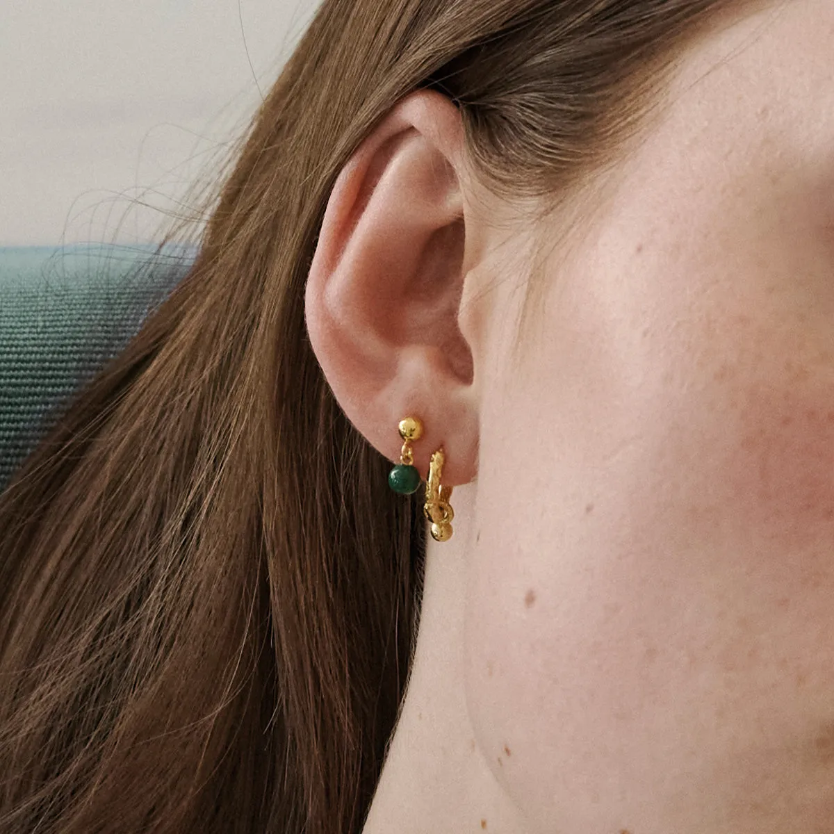 Enamel Mina studs petrol green 12 x 4 mm