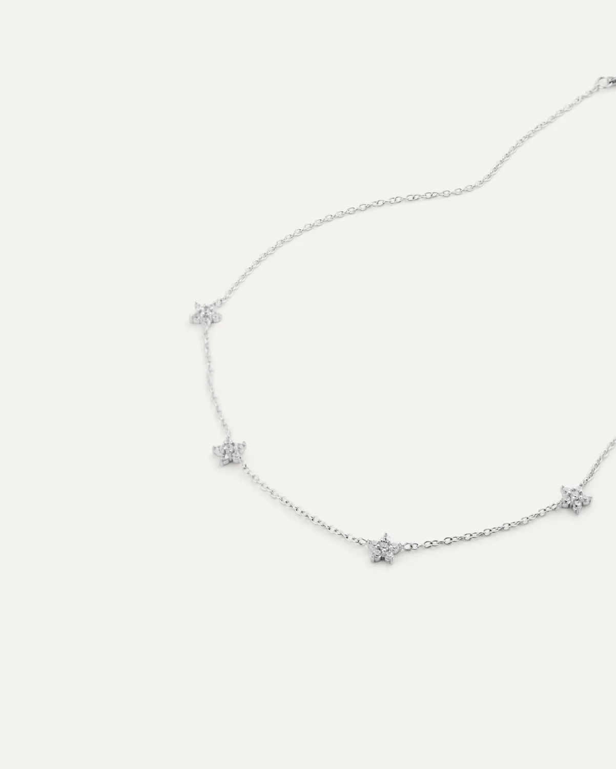 Mockberg Ellie Necklace halssmykke sølv blomster 400 mm